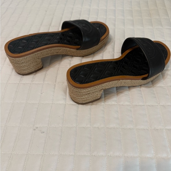 Tory Burch Black Quilted Slide Sandals - Picture 8 of 12